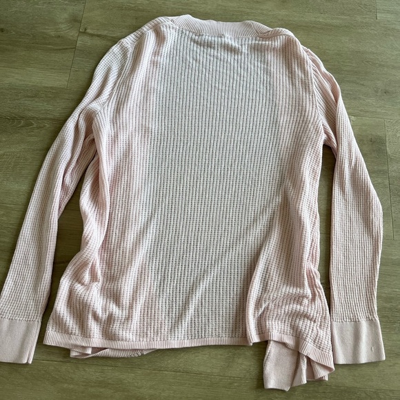 Talbots Open Front Pink Cardigan Sweater Classic Waffle Knit SZ M - Picture 7 of 7